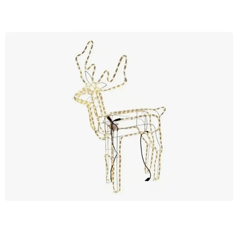 GENERICO - Reno Navideño Luz Led Solar Decorativo 90cm Navidad Amarillo