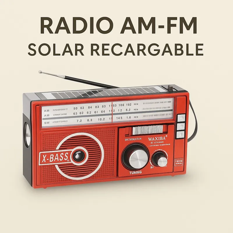MOVI - Radio AM FM Recargable Con Linterna