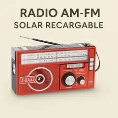 MOVI - Radio AM FM Recargable Con Linterna