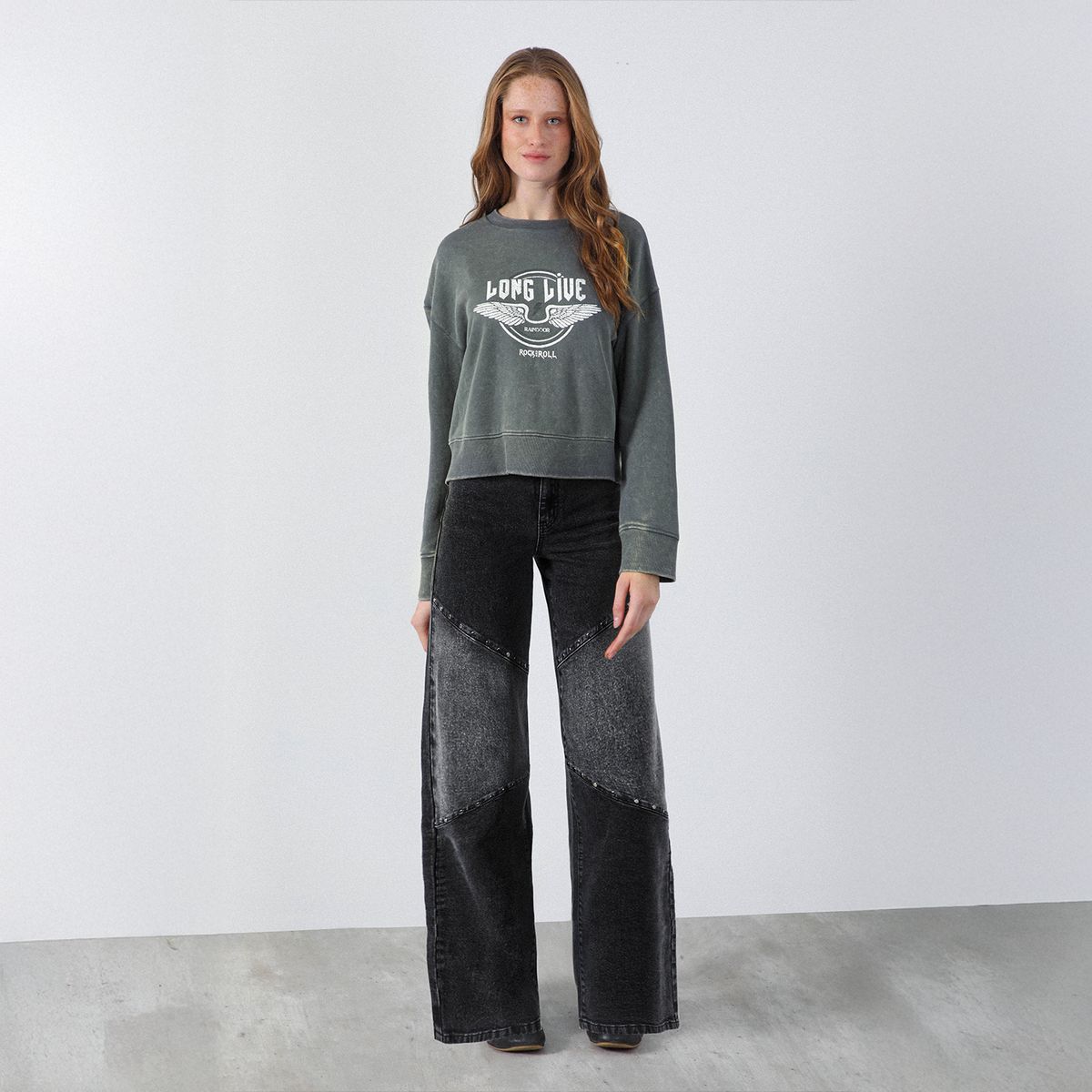 RAINDOOR - Pantalón Cortes Tachas Negro R Mujer Raindoor