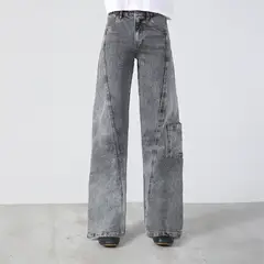 RAINDOOR - Pantalón Diagonal Bolsillo Gris Mujer