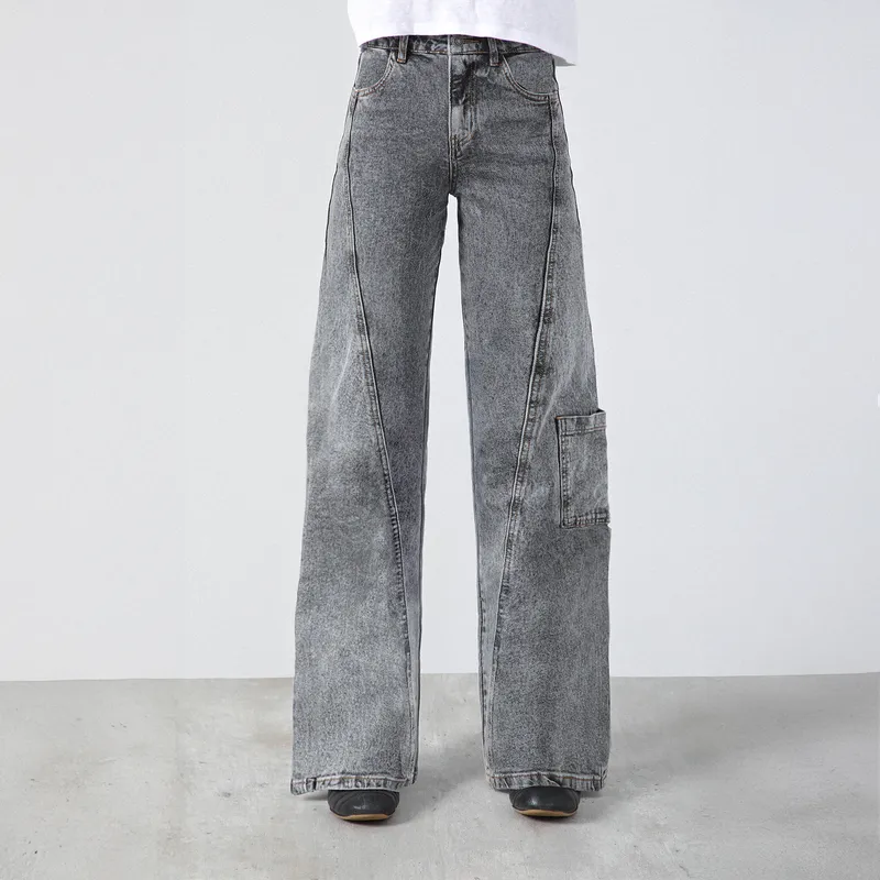 RAINDOOR - Pantalón Diagonal Bolsillo Gris Mujer Raindoor