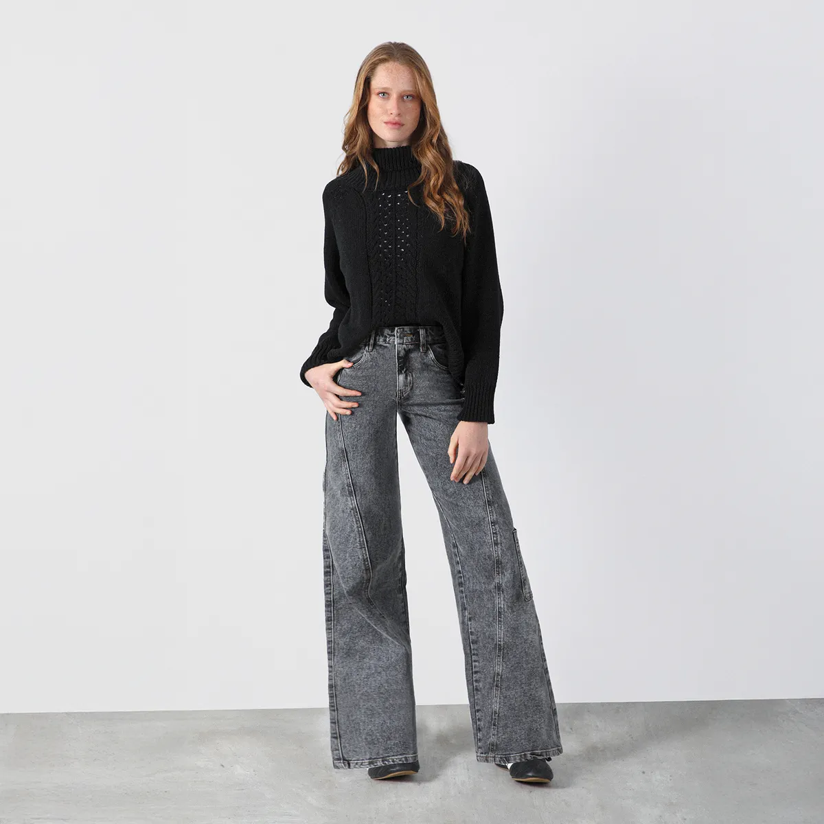 RAINDOOR - Pantalón Diagonal Bolsillo Gris Mujer Raindoor
