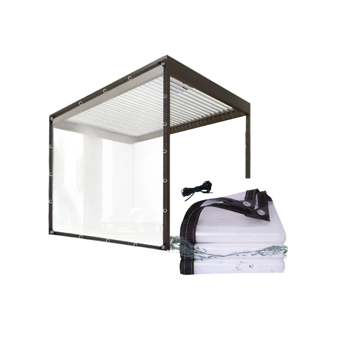 GENERICO - Lonas Transparentes  Impermeables terraza 3x2 metros