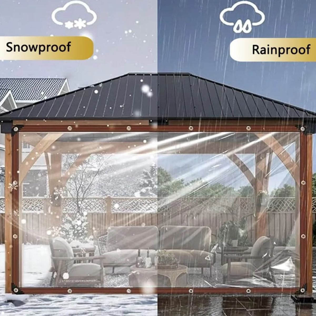 GENERICO - Lonas Transparentes  Impermeables terraza 3x2 metros