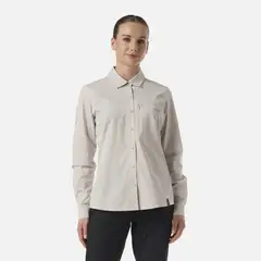 LIPPI - Camisa Mujer Rosselot Long Sleeve Q-Dry Shirt Gris Claro