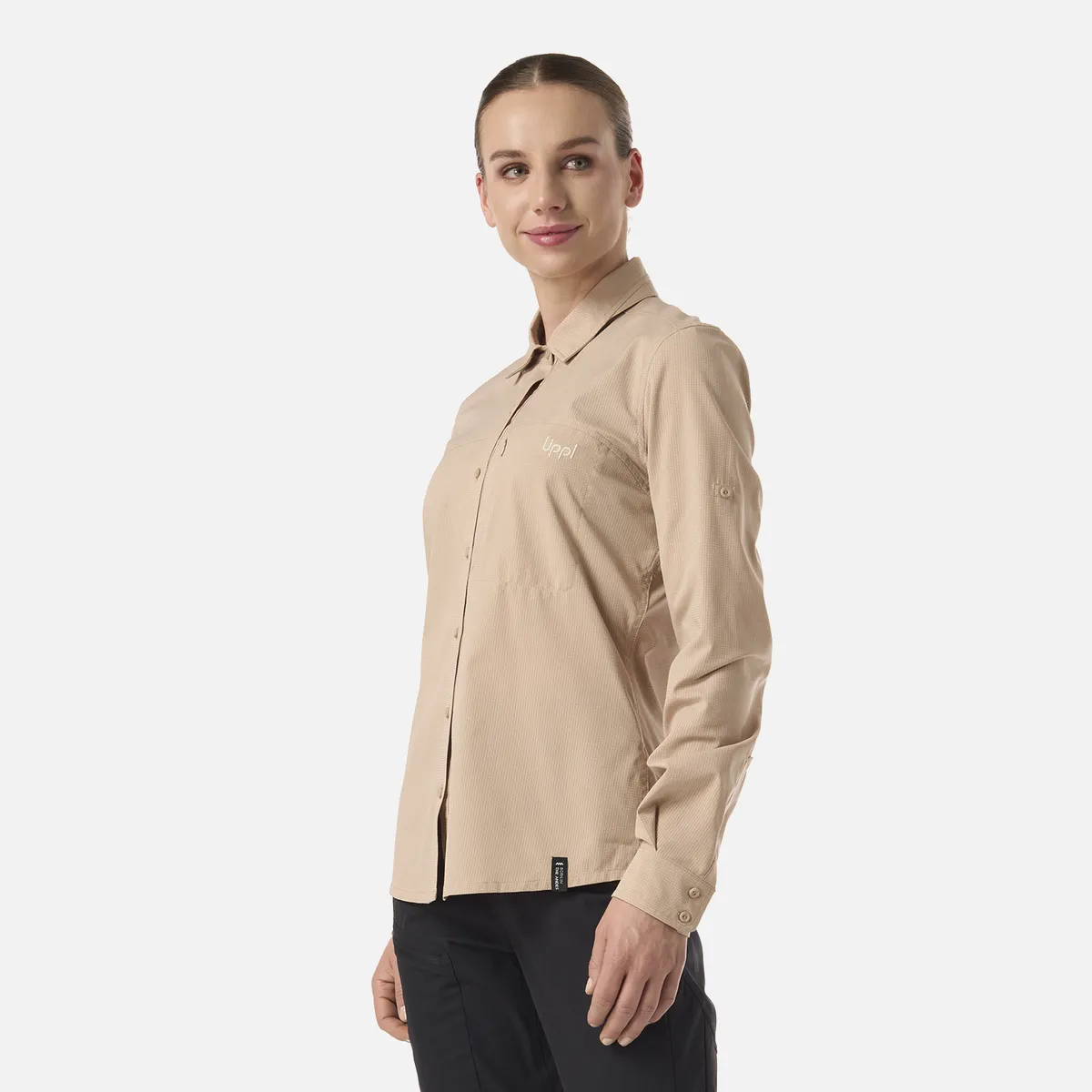 LIPPI - Camisa Mujer Rosselot Long Sleeve Q-Dry Shirt Beige Lippi