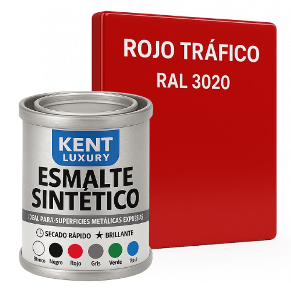 KENT - ESMALTE SINTETICO - 1-32 GALÓN - ROJO TRAFICO