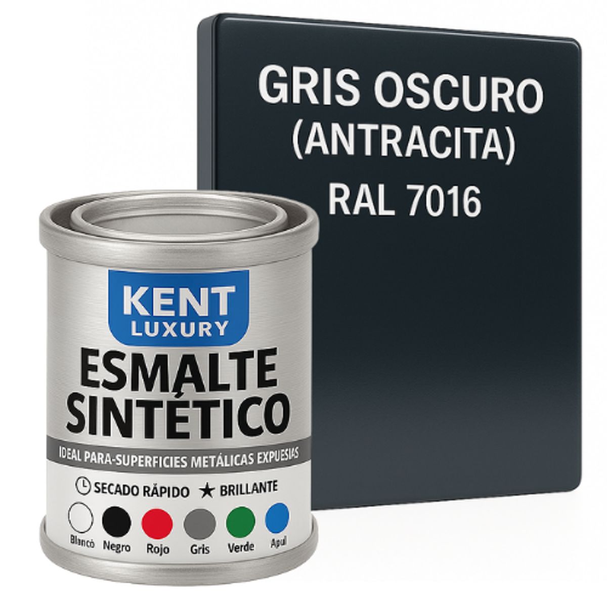 KENT - ESMALTE SINTETICO - 1-32 GALÓN - GRIS OSCURO