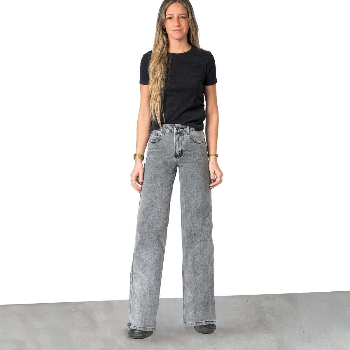 RAINDOOR - Pantalón Estrellas Bolsillos Gris Mujer Raindoor