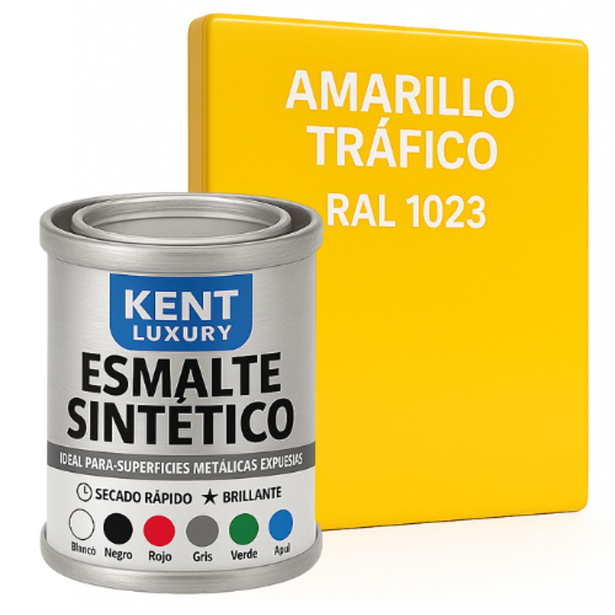 KENT - ESMALTE SINTETICO - 1-32 GALÓN - AMARILLO TRAFICO