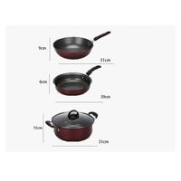 Set De Cocina Olla Sartén Wok Anti Adherente