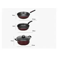 GENERICO - Set De Cocina Olla Sartén Wok Anti Adherente