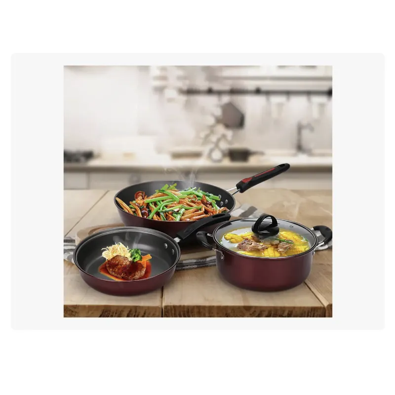 GENERICO - Set De Cocina Olla Sartén Wok Anti Adherente
