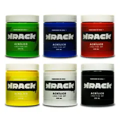 PINTURAS KRACK - Pack Acrílicos Primarios – Pack 6 Colores de 250 ml