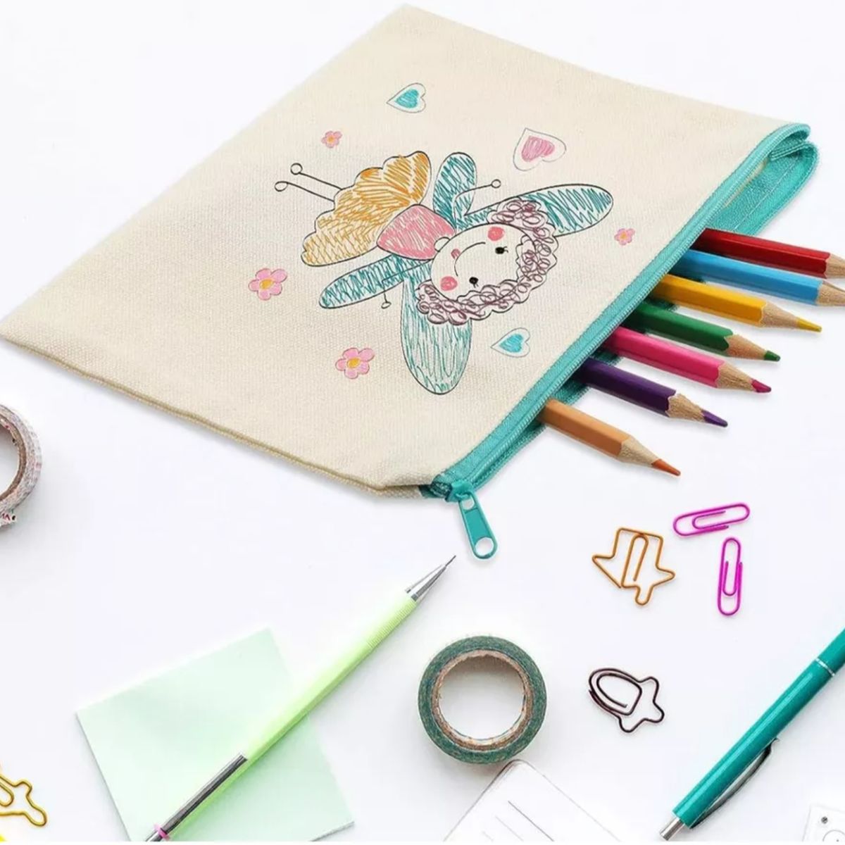 ATURE - 20u Estuche Cosmetiquero Lona 20x14cm Para Sublimar