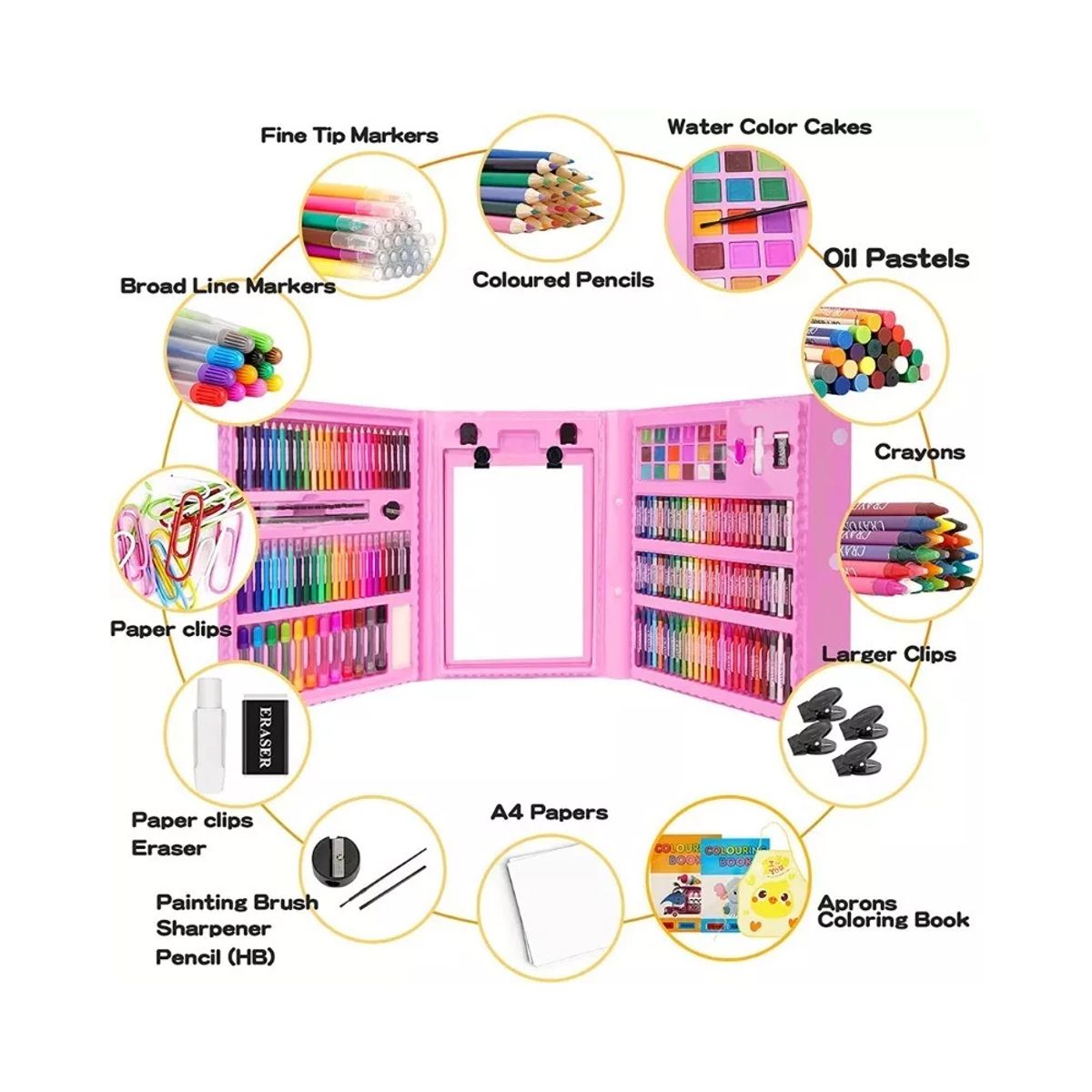 NO LOGO - Set Dibujo 208 Piezas Infantil Aprendizaje