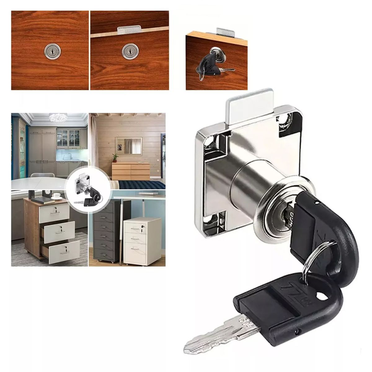 ATURE - 12pcs Cerradura Chapa Para Muebles Cajones Closet Con Llaves