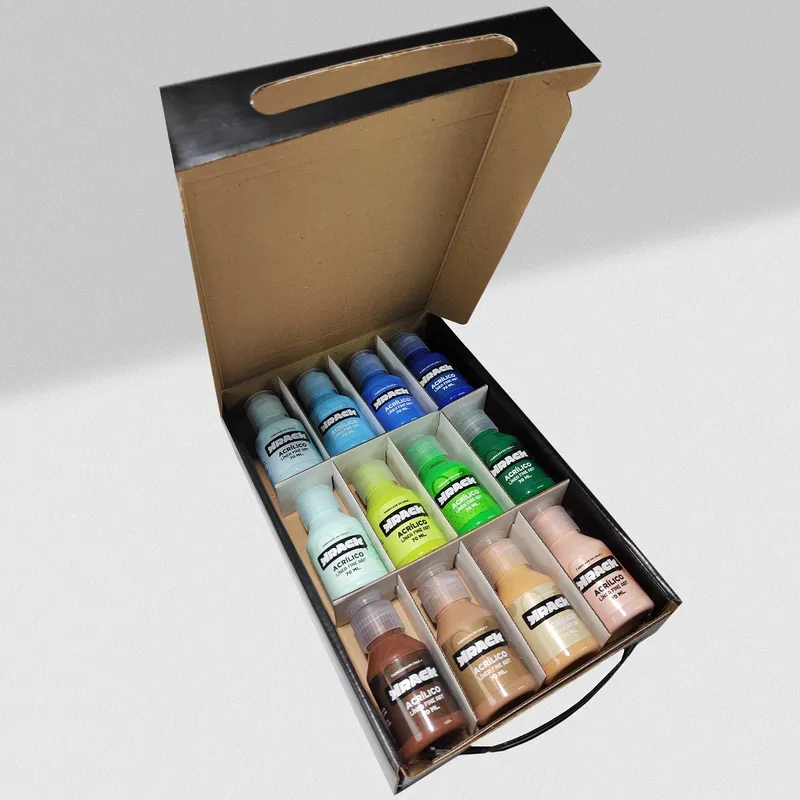 PINTURAS KRACK - Pack Acrílicos Natural – Maletín 12 Colores de 70 ml