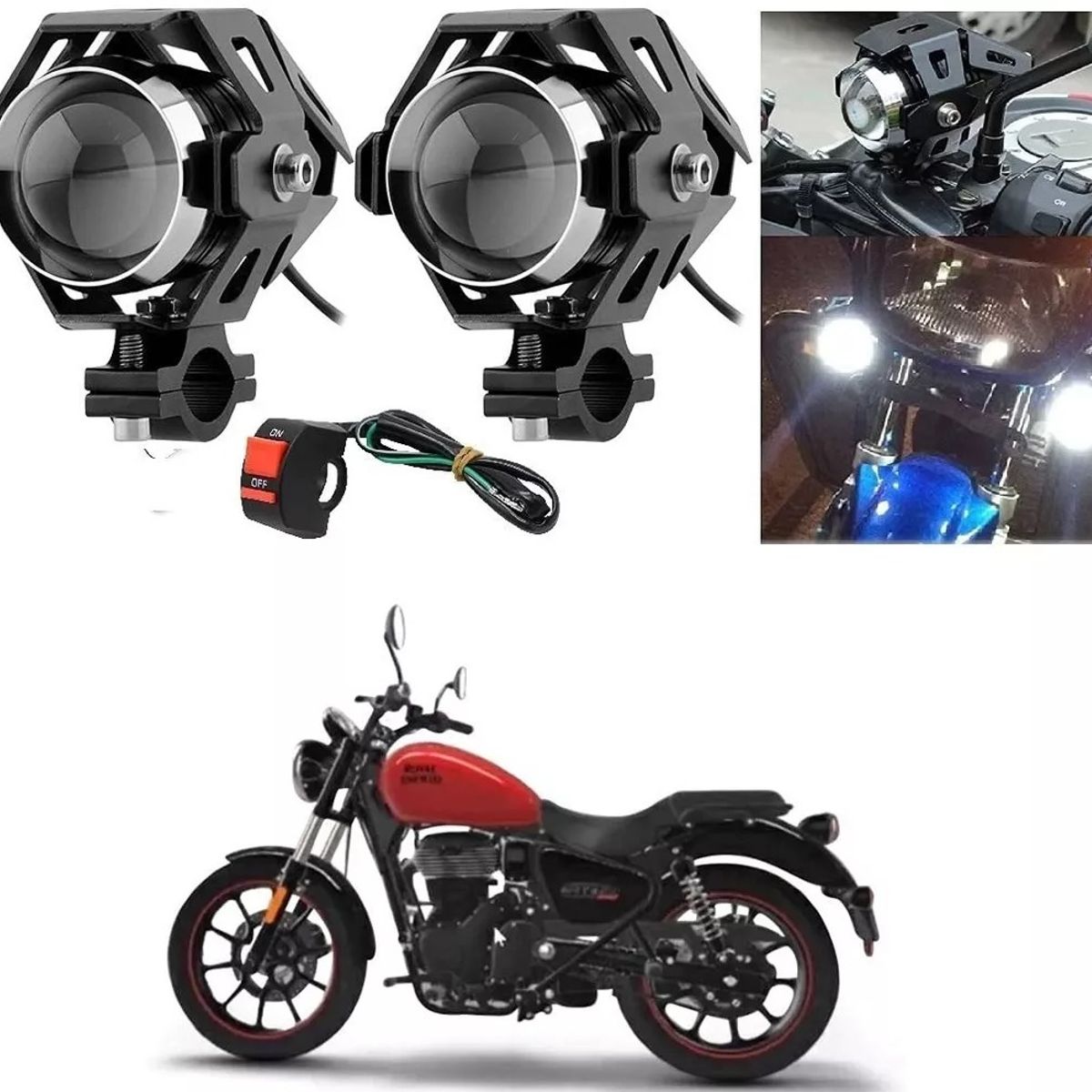 NO LOGO - Kit 2 Focos Neblineros Led 72w Blanco Auto Moto 4x4 Utv Atv