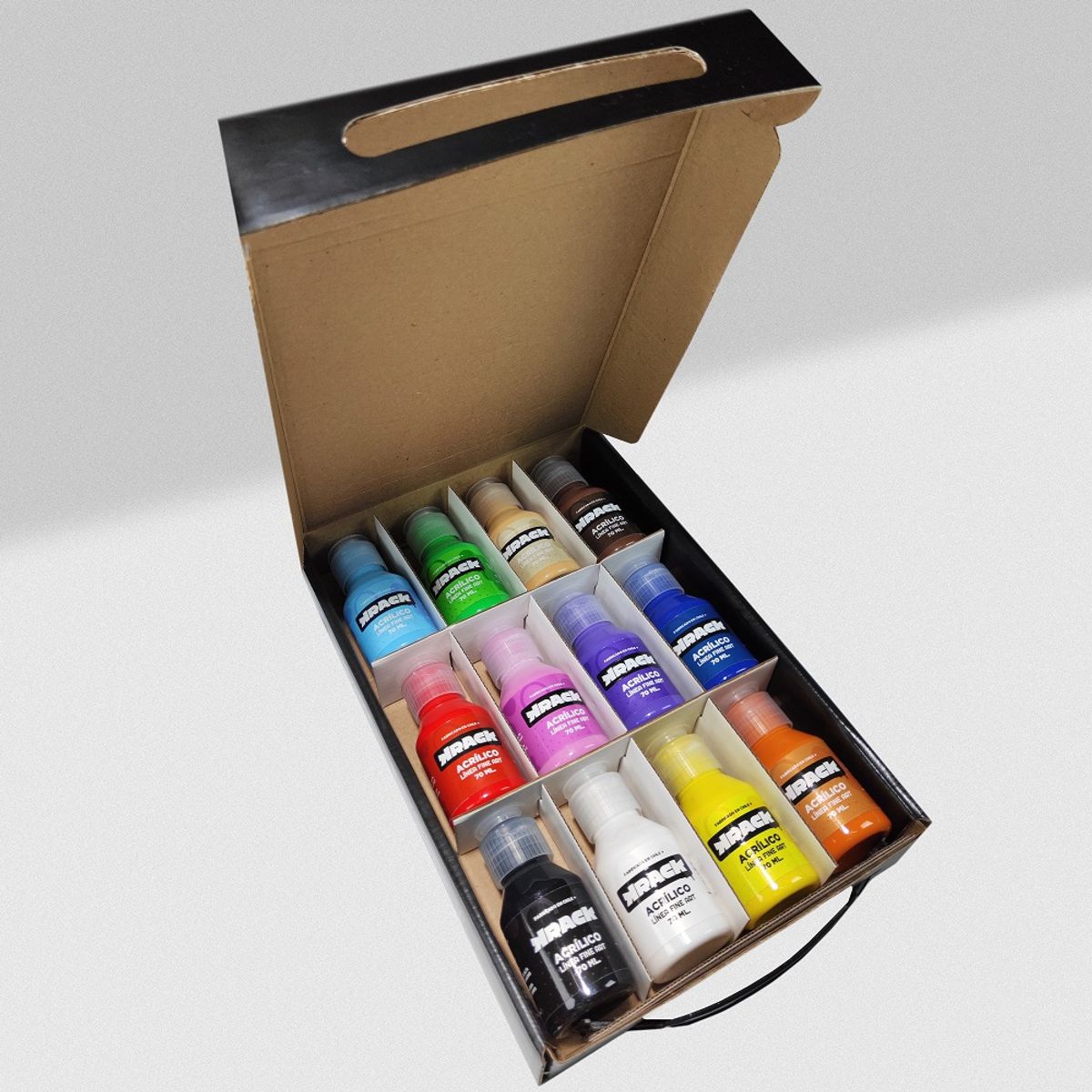 PINTURAS KRACK - Pack Acrílicos Pro – 12 Colores de 70 ml