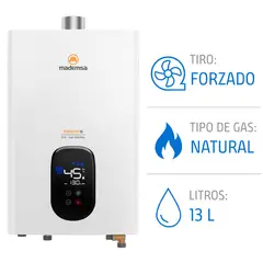 MADEMSA - Calefont Eléctrico Ionizado 13 Lts Gas Natural Forced Eco GN