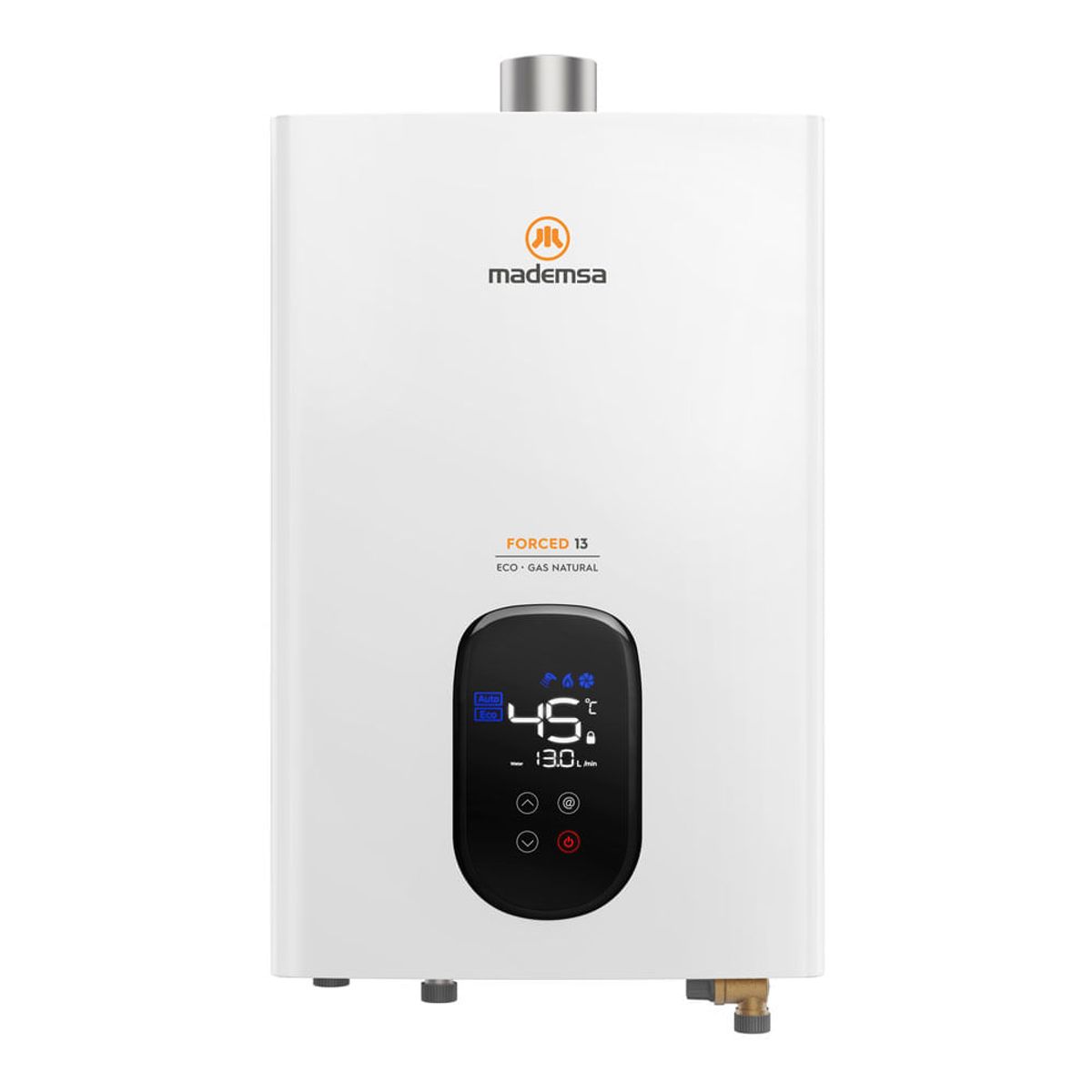MADEMSA - Calefont Eléctrico Ionizado 13 Lts Gas Natural Forced Eco GN