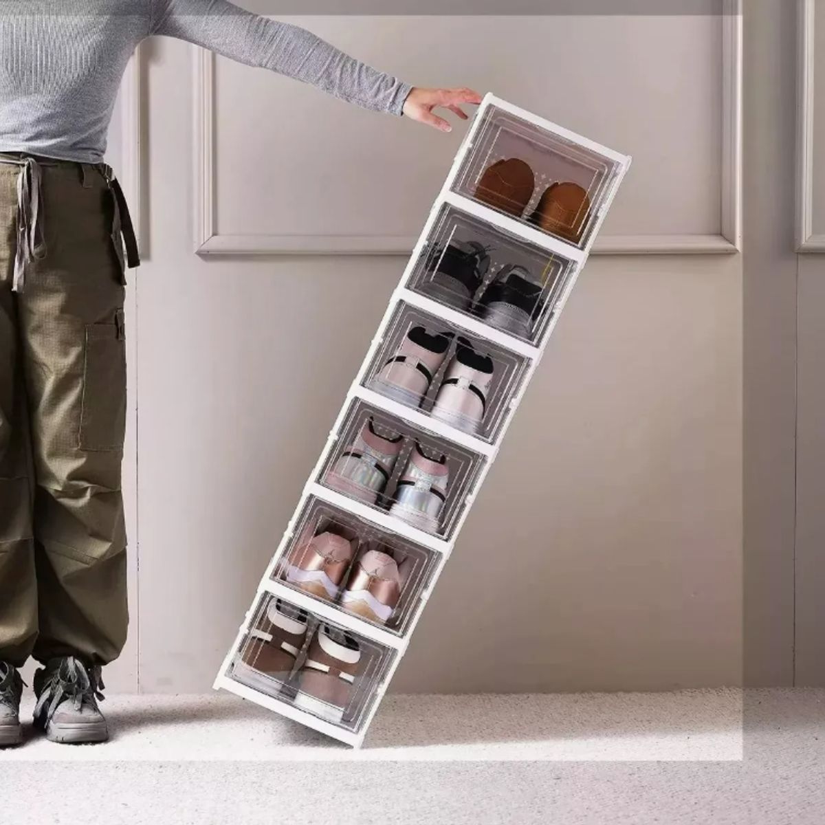 GENERICO - Zapatera Plegable Organizador 3 Niveles Una Pieza Firme