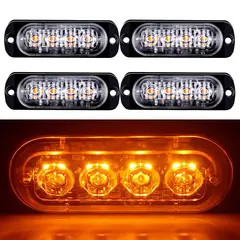 WELDMON - 4pk Luzs Estroboscópicas Emergencia LED Para Autos-Amarillo