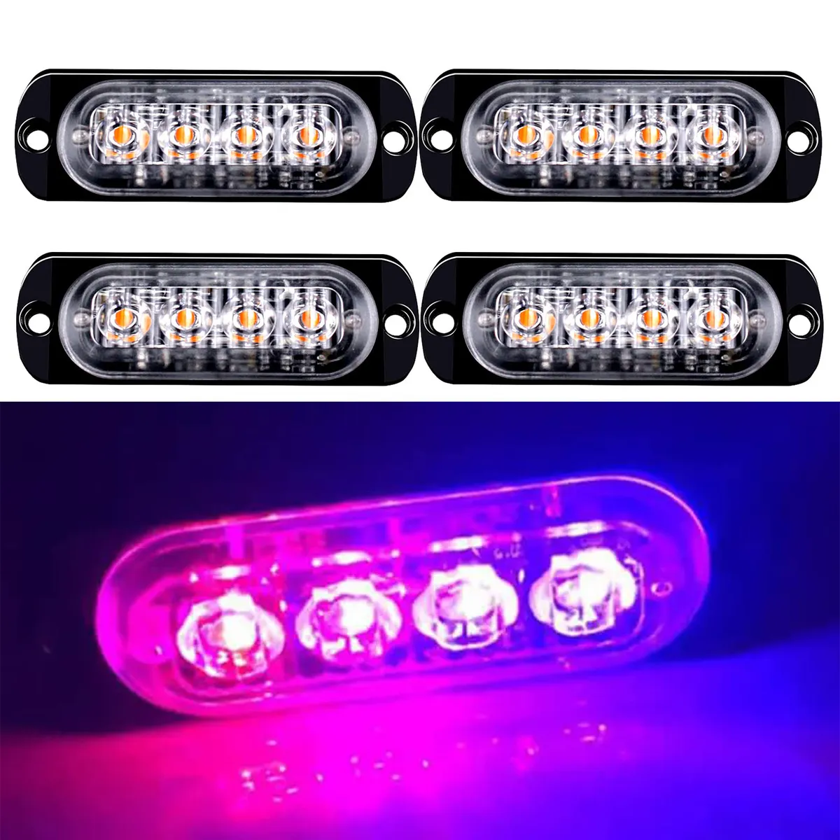 WELDMON - 4pk Luzs Estroboscópicas Emergencia LED Para Autos-B