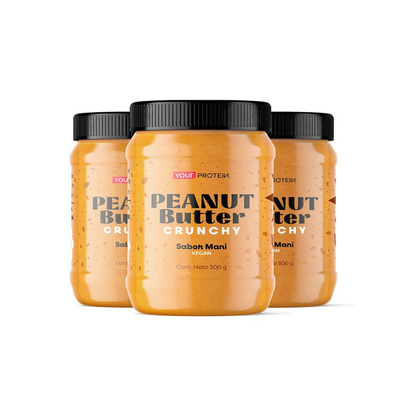 GENERICO - Pack x3 Mantequilla de Mani Butter Crunchy 500g Your Protein