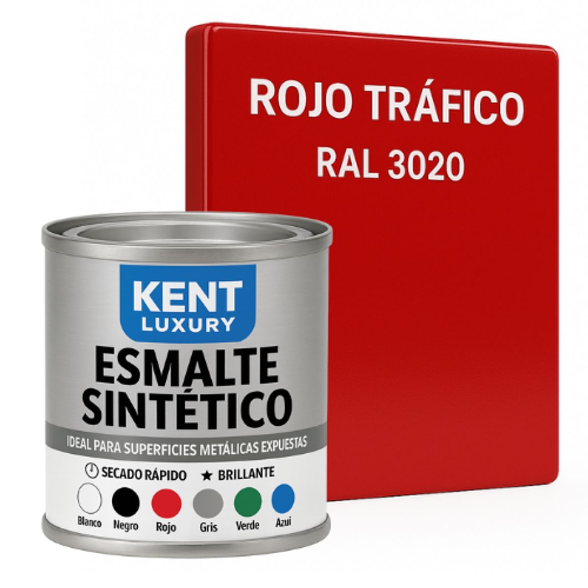 KENT - ESMALTE SINTETICO - 1-16 GALÓN - ROJO TRAFICO