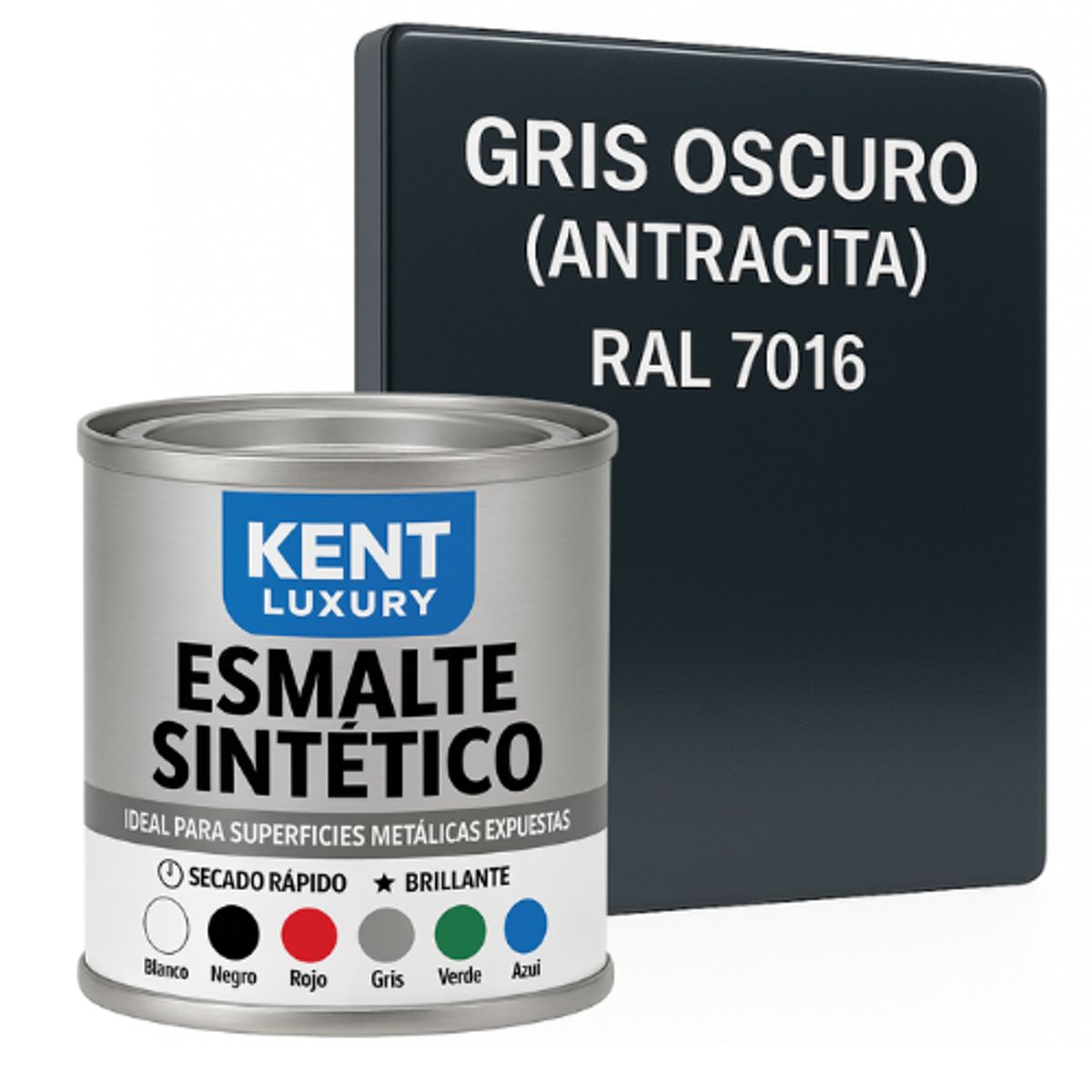 KENT - ESMALTE SINTETICO - 1-16 GALÓN - GRIS OSCURO
