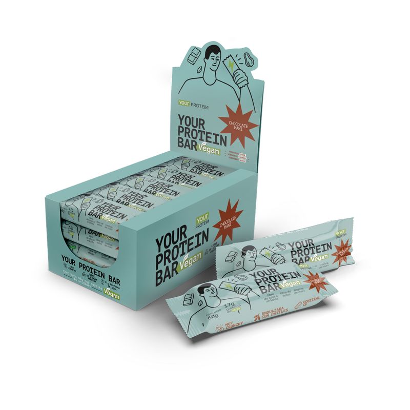 GENERICO - Pack x 32 Barras de Chocolate Mani Vegan 60g Your Protein