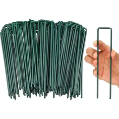 KINDA NICE - 100pcs Estacas Jardín Grapas Paisajísticas Galvanizadas 15cm