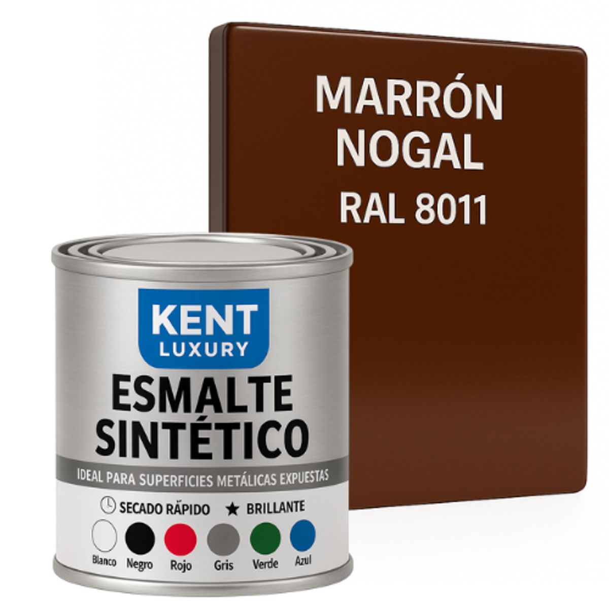 KENT - ESMALTE SINTETICO - 1-8 GALÓN - MARRON NOGAL