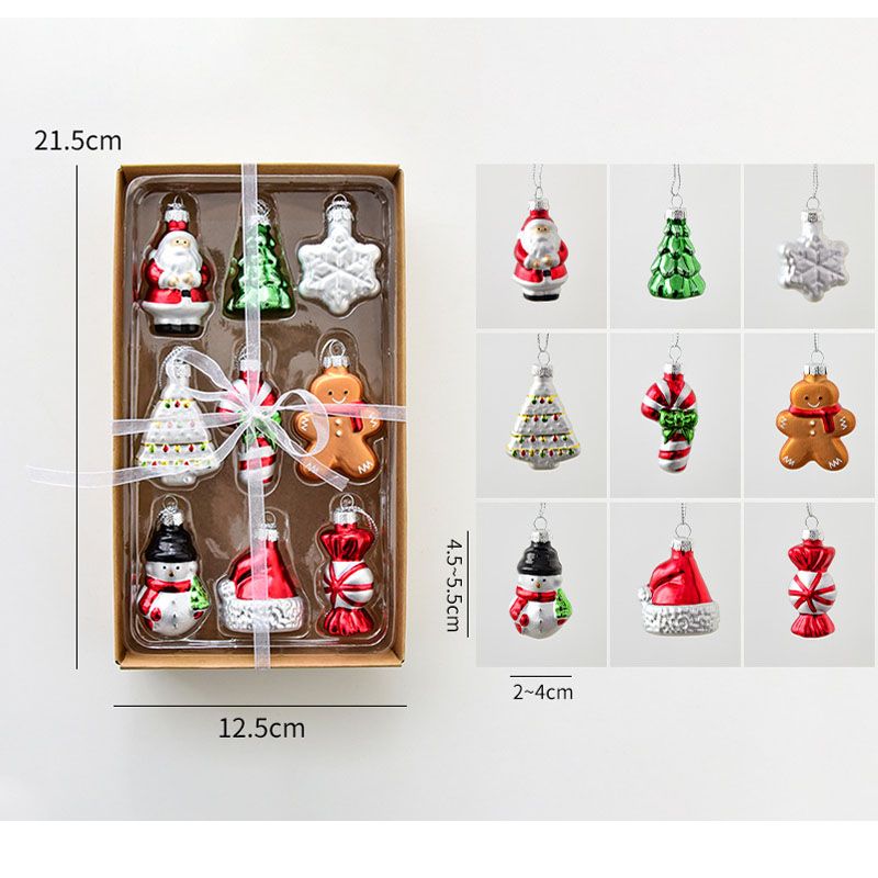 DANWEILE - Juego de 9 piezas de colgante cristal de Navidad - Un árbol de Navidad