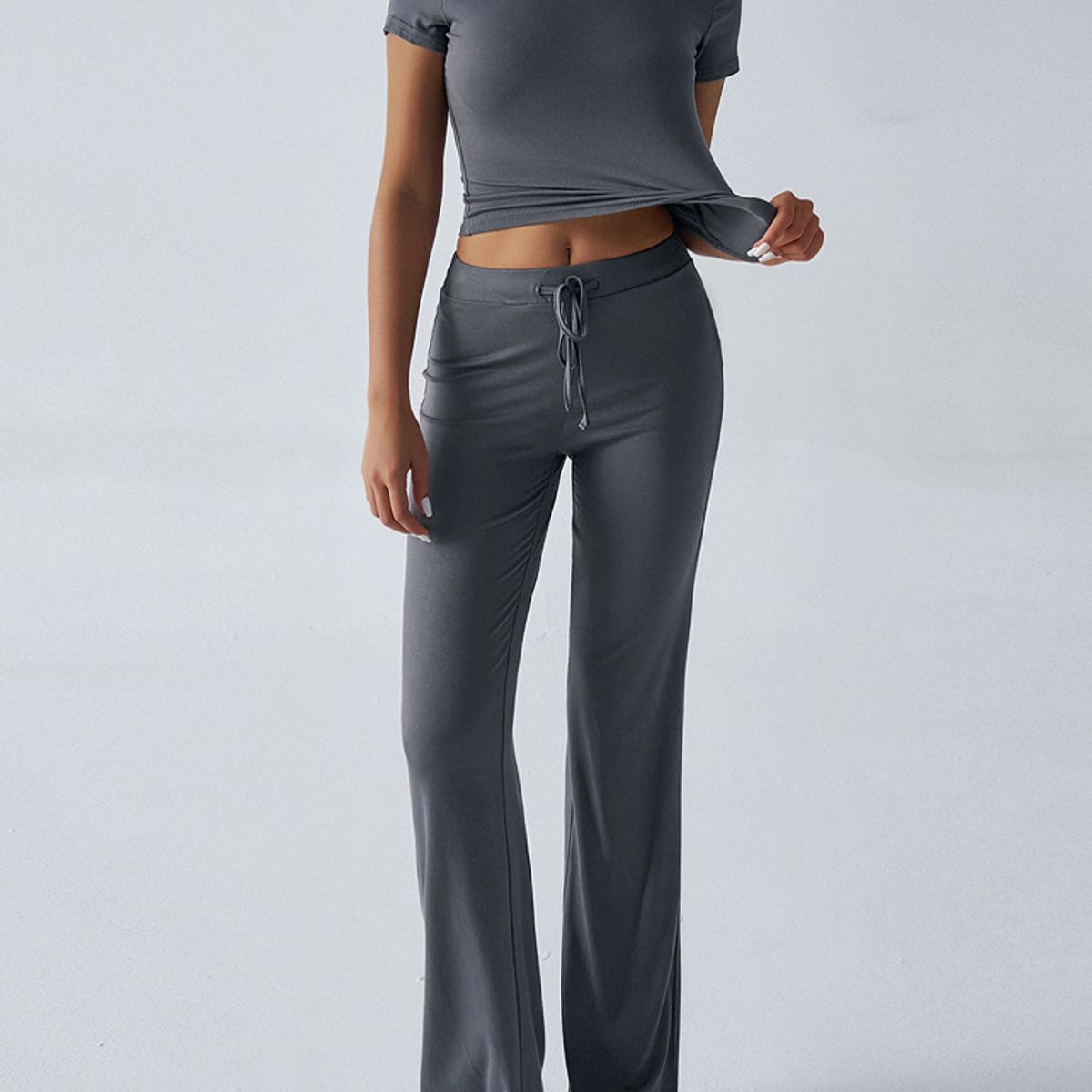 TIOZONEY - Conjunto deportivo para mujer-Gris