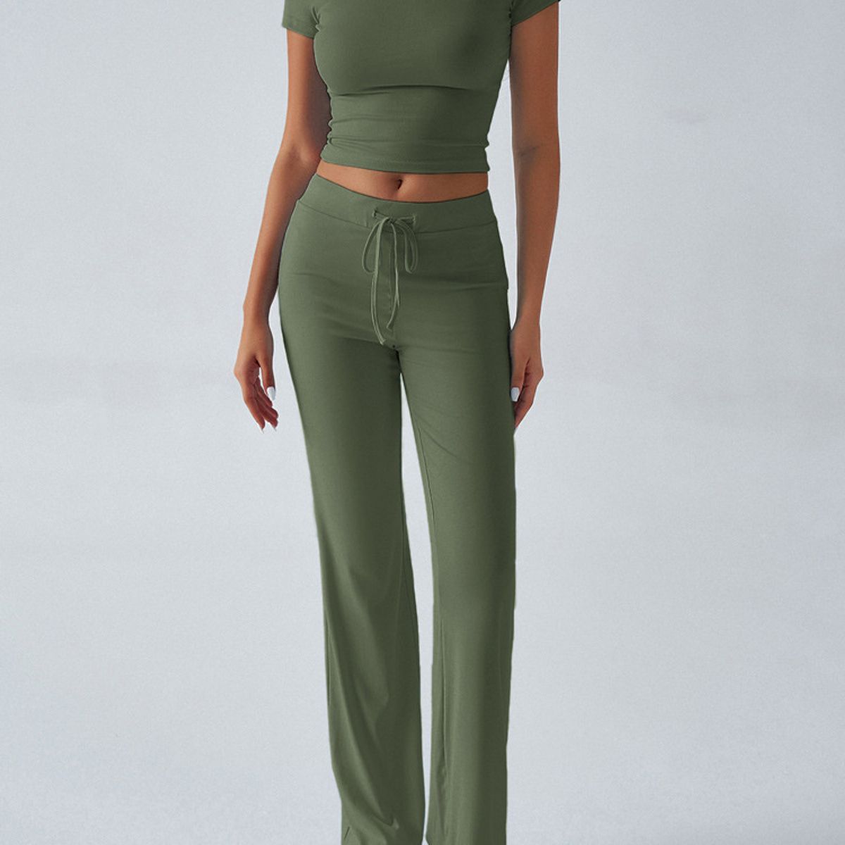 TIOZONEY - Conjunto deportivo para mujer-Verde