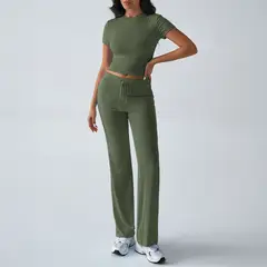 TIOZONEY - Conjunto deportivo para mujer-Verde