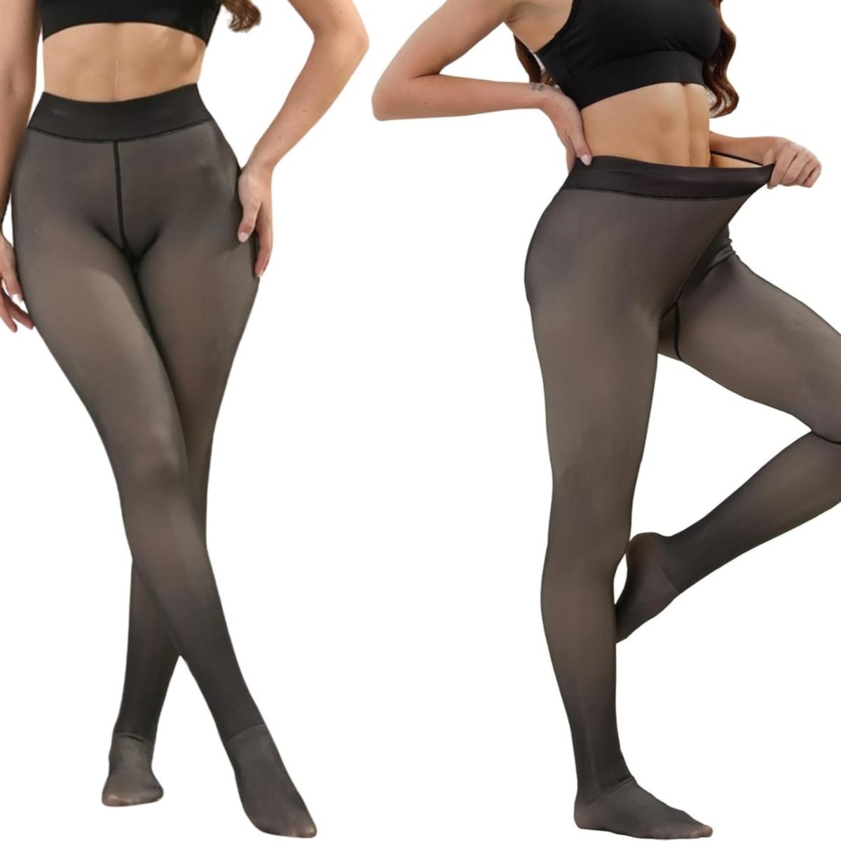 MOVI - Calza Tipo Panty Efecto Piel Micropolar  Abrigo invisible con estilo