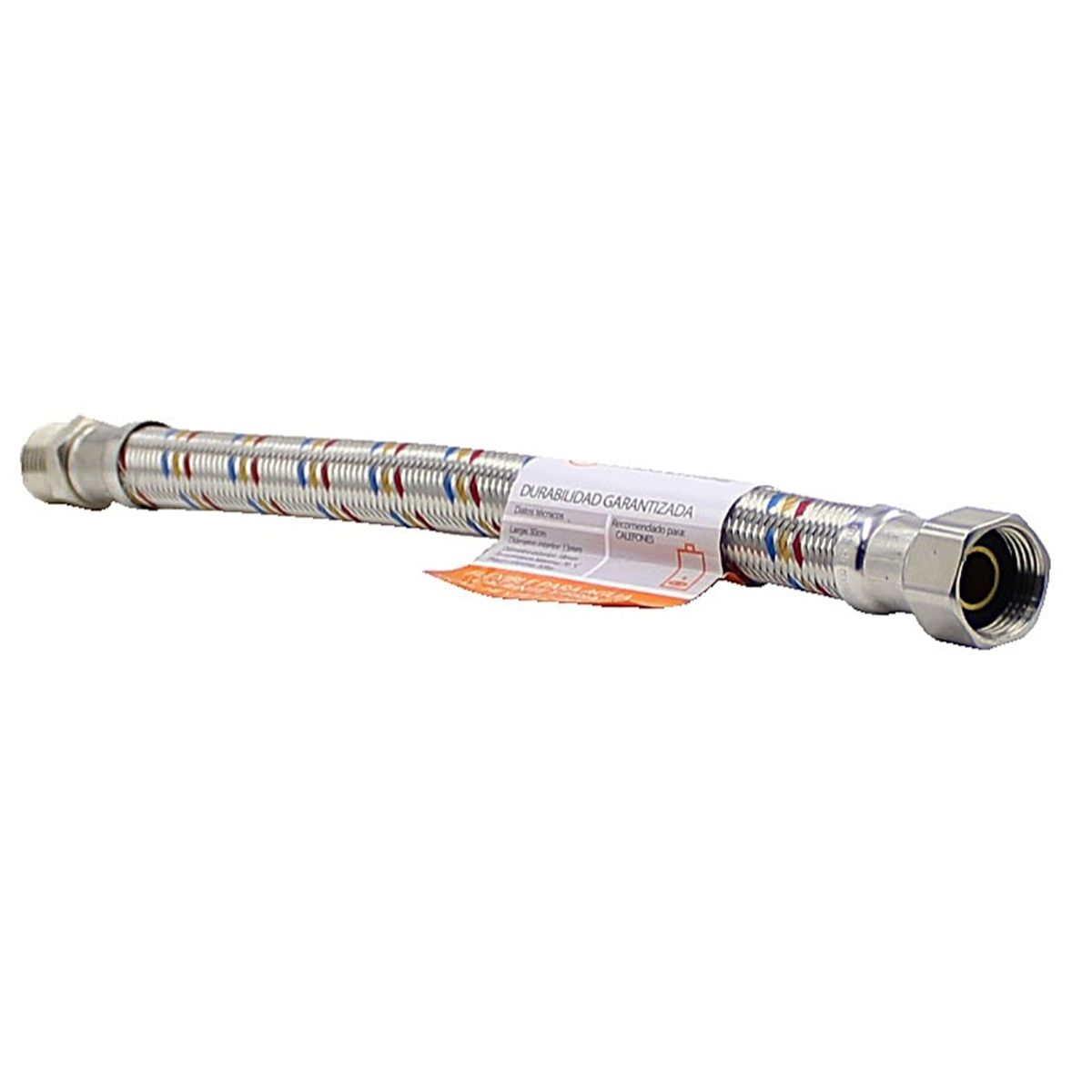 MADEMSA - Flexible Agua Calefont  30 cm 1/2" 18mm HE x HI Acero Inox
