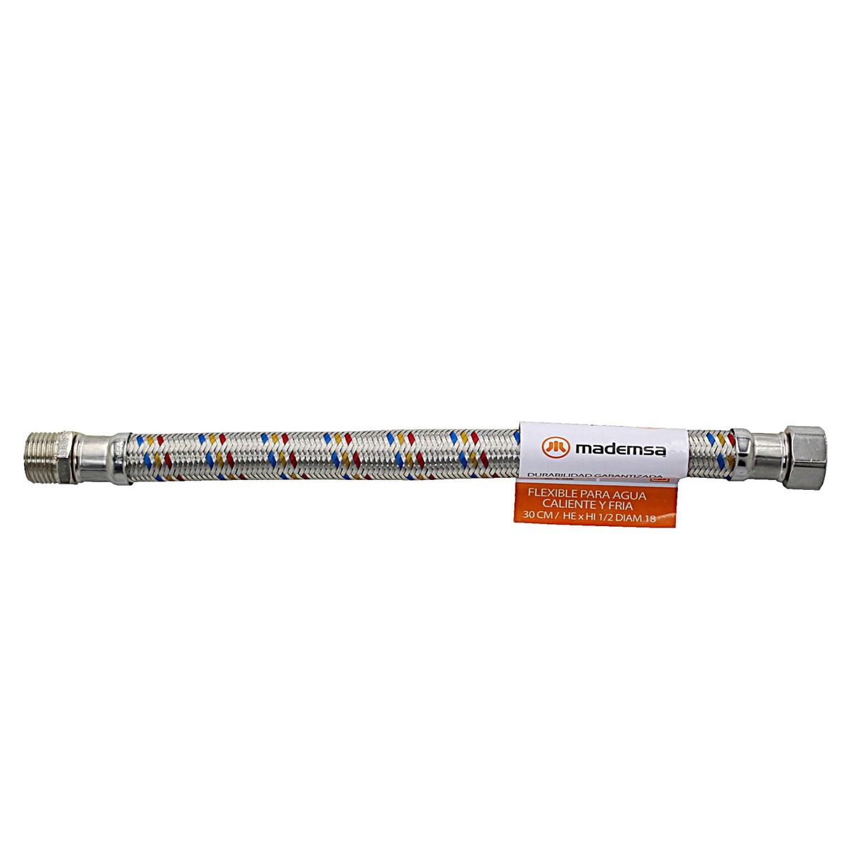 MADEMSA - Flexible Agua Calefont  30 cm 1/2" 18mm HE x HI Acero Inox