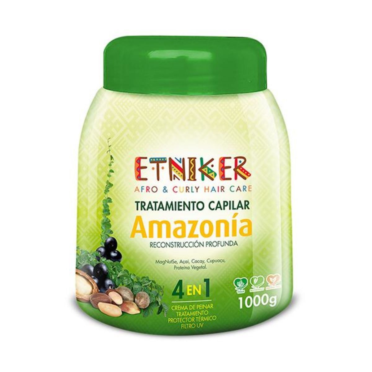 ETNIKER - TRATAMIENTO CAPILAR AFRO AND CURLY ETNIKER AMAZONIA 4 EN 1 DE 1000GR