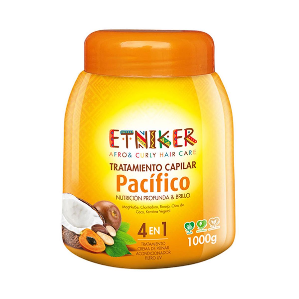 ETNIKER - TRATAMIENTO CAPILAR AFRO AND CURLY ETNIKER PACIFICO 4 EN 1 DE 1000GR