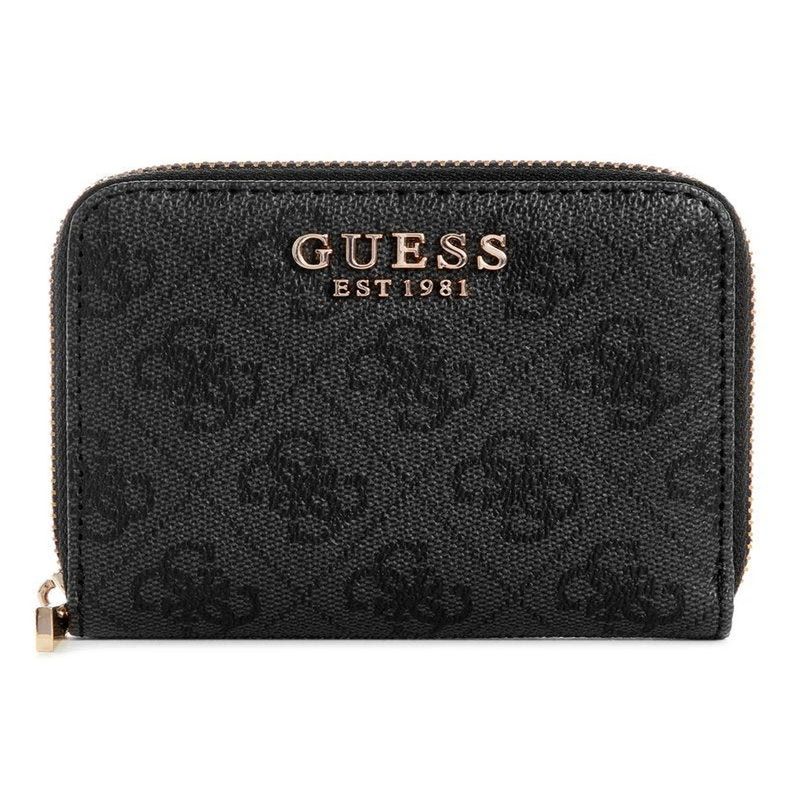 GUESS - Billetera Laurel Slg Small Zip Around Mujer Gris