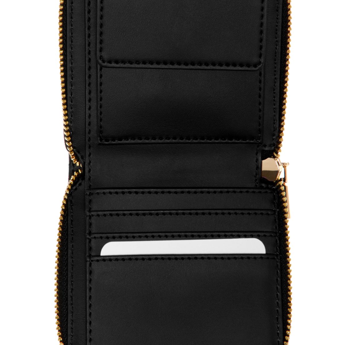 GUESS - Billetera Laurel Slg Small Zip Around Mujer Negro