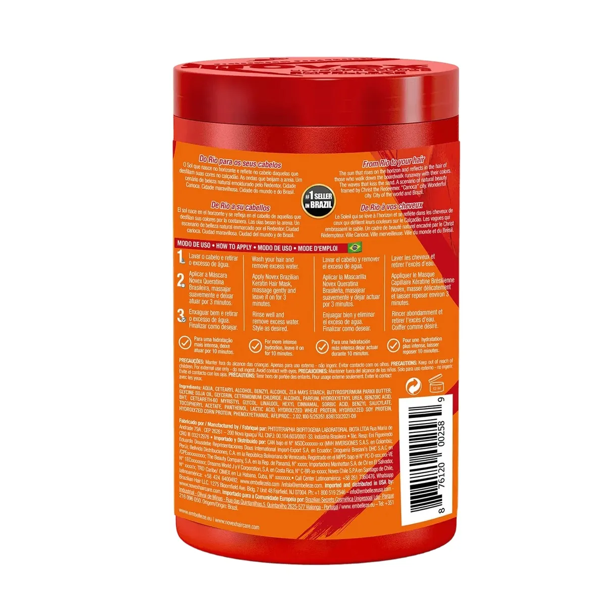 NOVEX - Crema De Tratamiento Keratina Brasileña Novex 400g