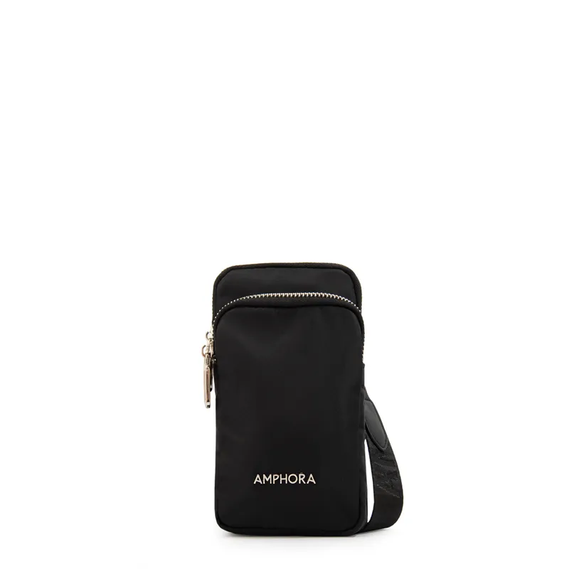 AMPHORA - Cartera Bandolera porta celular teri pequeña negro