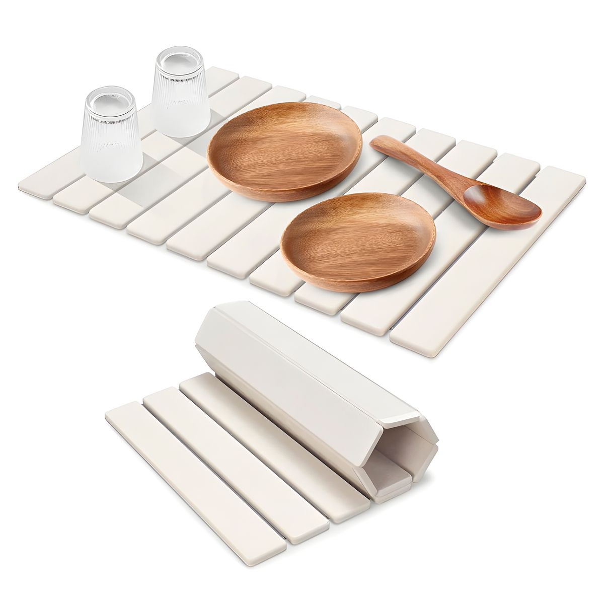 GENERICO - Tapetes Escurridor Loza Absorbente Blanco Plegable Diatomita 30X40CM